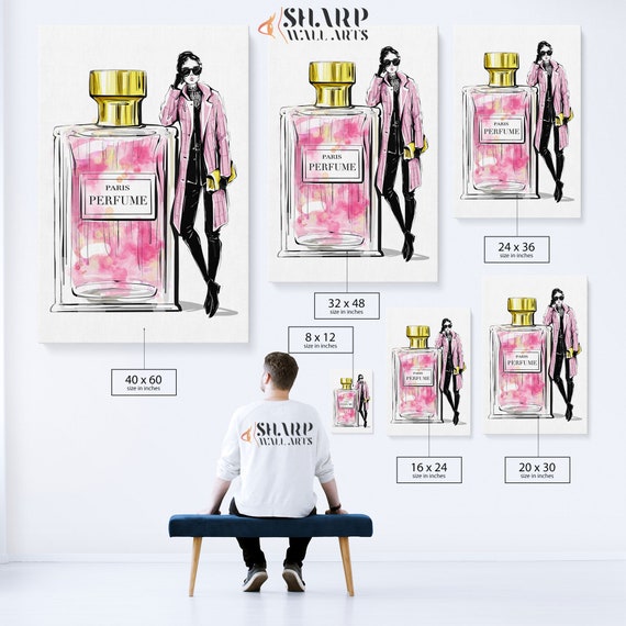 Perfume Canvas Perfume Bottle Art Perfume Wall Art Glam 