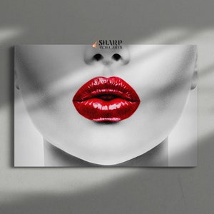 Lips Wall Art Red Lips Print Lips Canvas Print Large Wall Art Fashion Wall Art Lips Wall Decor Gift For Her Sexy Lips Framed Ready To Hang