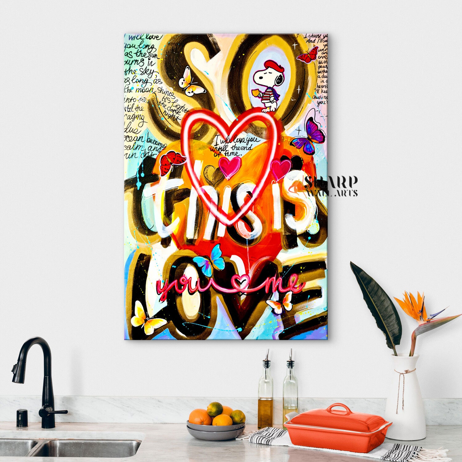 GRAFFITI WALL ART Banksy Love Quotes Wall Art Romantic Couple Art