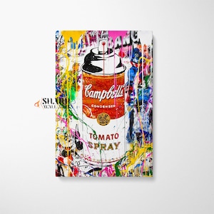 BANKSY WALL ART Canvas Print, Banksy Canvas, Banksy Print, Graffiti Street Art, Colorful Wall Art, Pop Culture Wall Art, Unique Decor