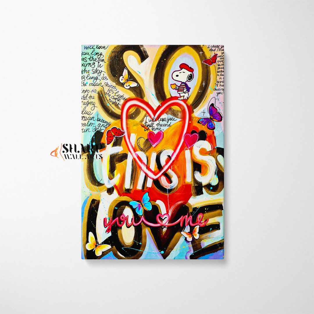 GRAFFITI WALL ART Banksy Love Quotes Wall Art Romantic Couple Art