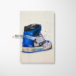 AIR JORDAN ART Sneaker Art Canvas Sport Wall Art Jordan Shoes Poster Painting Banksy Jordan Artwork, Pop Art Wall Art, Street Art Print Gift