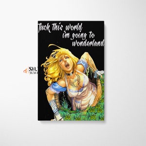 ALICE In WONDERLAND CANVAS Wall Art Print, Cartoon Style, Pop Culture Wall Art, Alice In Wonderland Decor, Unique Wall Art, Gift For Her
