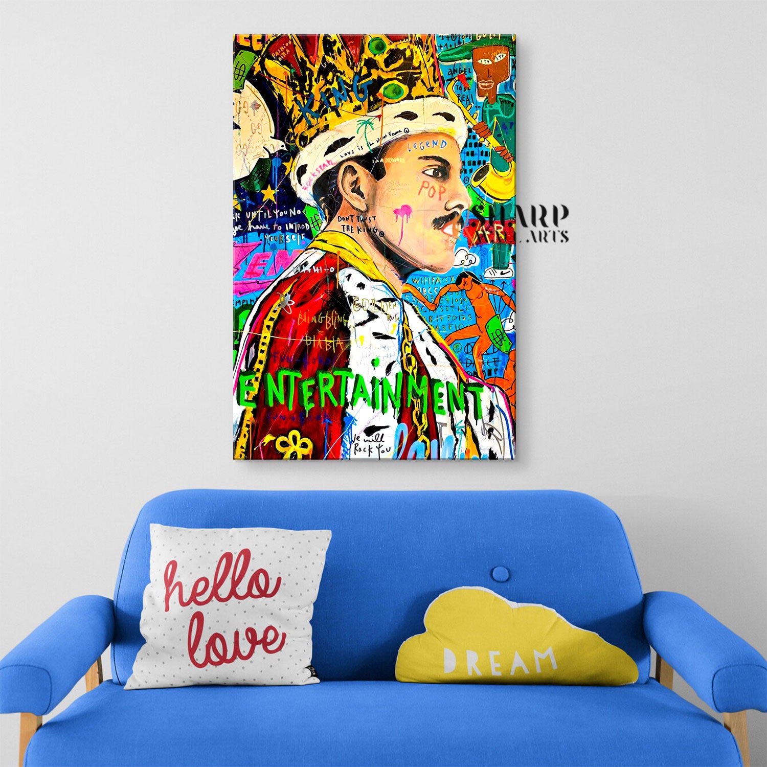 FREDDIE MERCURY PRINT Freddie Mercury Art Banksy Inspired Famous