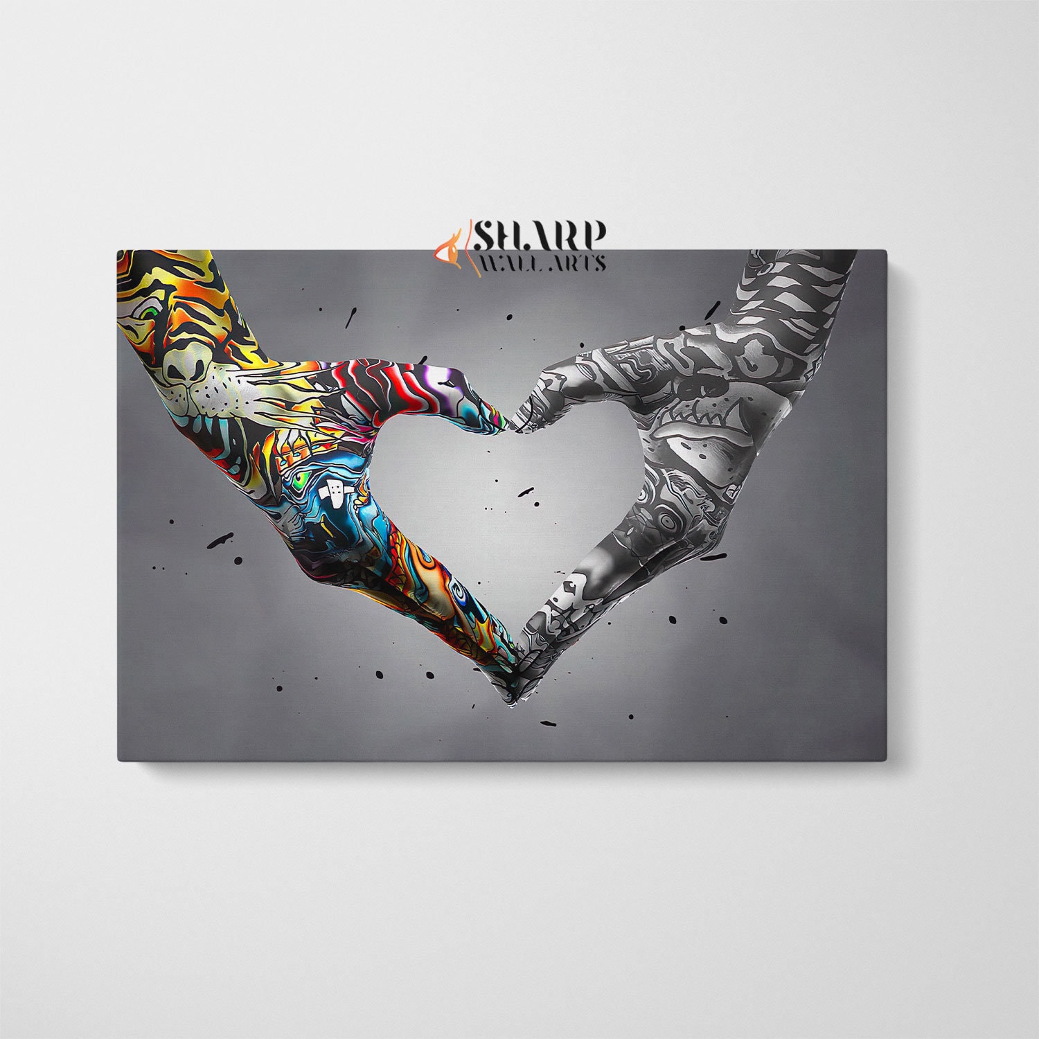 ARTE PARED DE GRAFFITI Banksy Amantes tomados de la mano Signo de corazón  Obra de arte de la unidad Impresión de arte callejero, Arte pop moderno  Arte de pared Impresión de arte, image size:1500x1500