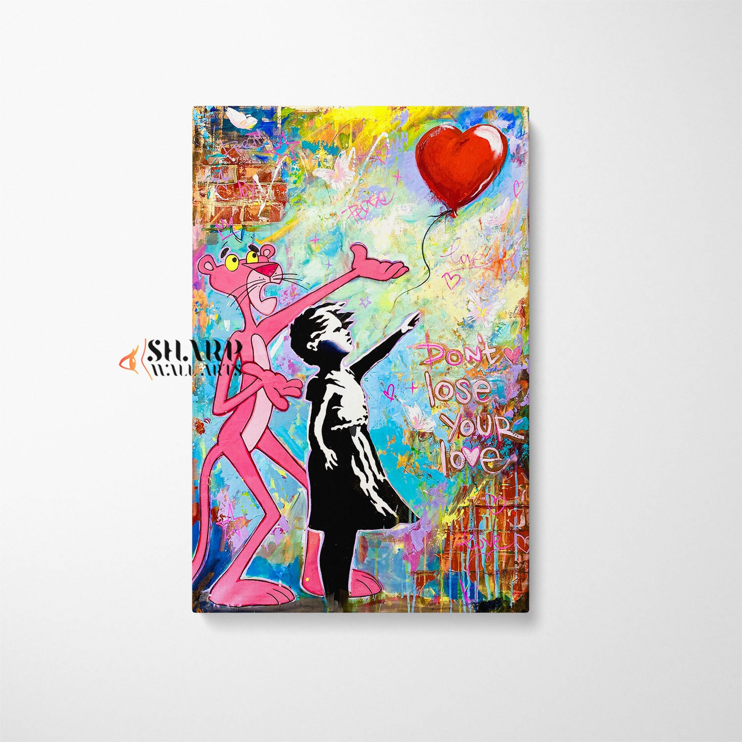 Wall Clock Flying Balloon カリモク BANKSY Amazon.com: Colorfull Worlds Flying Balloon Girl Metal Wall