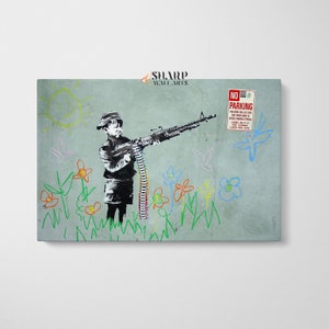Banksy Crayon Boy Canvas Wall Art Print, Banksy Street Art, Graffiti Wall Art, Pop Art Canvas, Banksy Street Art, Pop Culture Wall Art