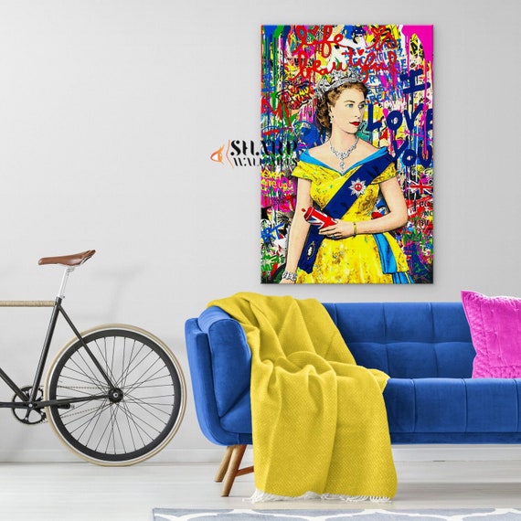 BANKSY STREET ART Canvas Print Banksy Queen Elizabeth Wall - Etsy