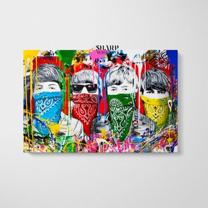 BANKSY WALL ART Banksy Canvas Banksy Bandanas Banksy Estilo Arte Graffiti Wall Art Street Art Canvas Pop Art Wall Art Gran Pop Art Canvas