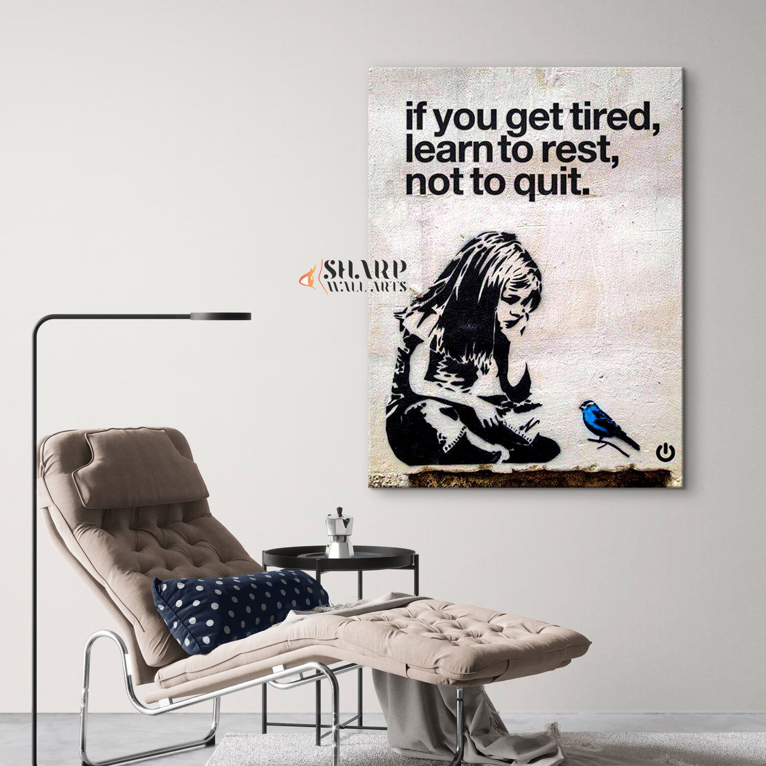 Banksy If You Get Tired Learn to Rest Not to Quit Banksy Blue Bird 