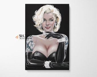 MARILYN MONROE Wall ART Marilyn Monroe Painting Hollywood Wall Art Iconic Prints Girly Wall Art Fashion Art Print 60s Wall Art Glam Wall Art