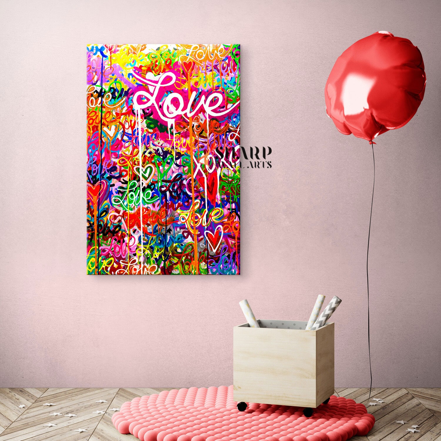 STREET ART CANVAS Love Wall Art Colorful Love Wall Art