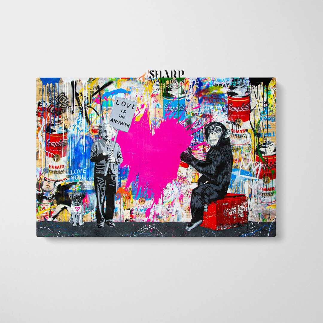 BANKSY WALL ART Banksy Canvas Banksy Love is the Answer Banksy
