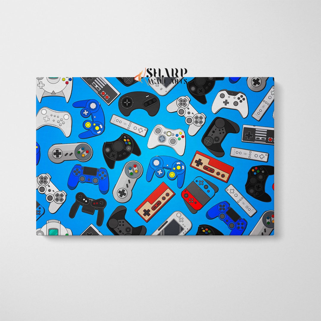 VIDEO GAME Wall ART Canvas Print, Game Controller Art, Game Room Wall