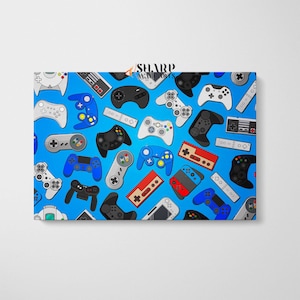 VIDEO GAME Wall ART Canvas Print, Game Controller Art, Game Room Wall Decor, Gamer Gift For Him, Arcade Art, Game Room Decor, Man Cave Art