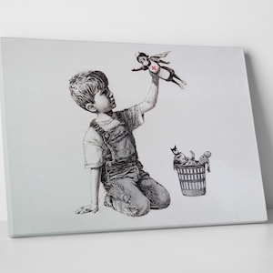 Banksy Wall Art Canvas Print Nurse NHS, Graffiti Wall Art, Banksy Street Art, Home Decor Wall Art, Hospital Wall Art, Office Artwork