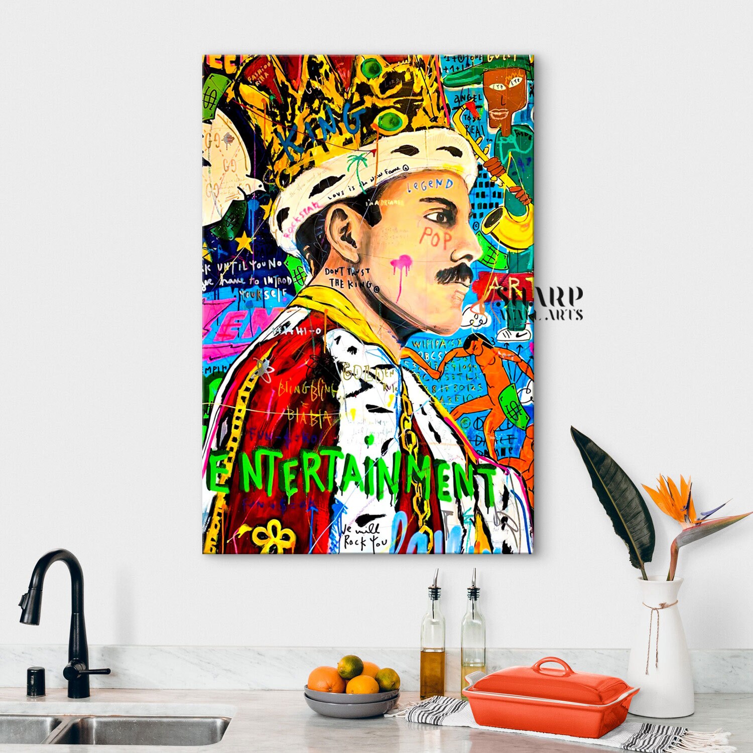 FREDDIE MERCURY PRINT Freddie Mercury Art Banksy Inspired Famous