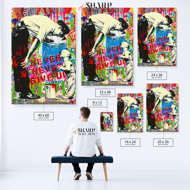 BANKSY WALL ART Banksy Canvas Graffiti Wall Art Large Pop Art - Etsy