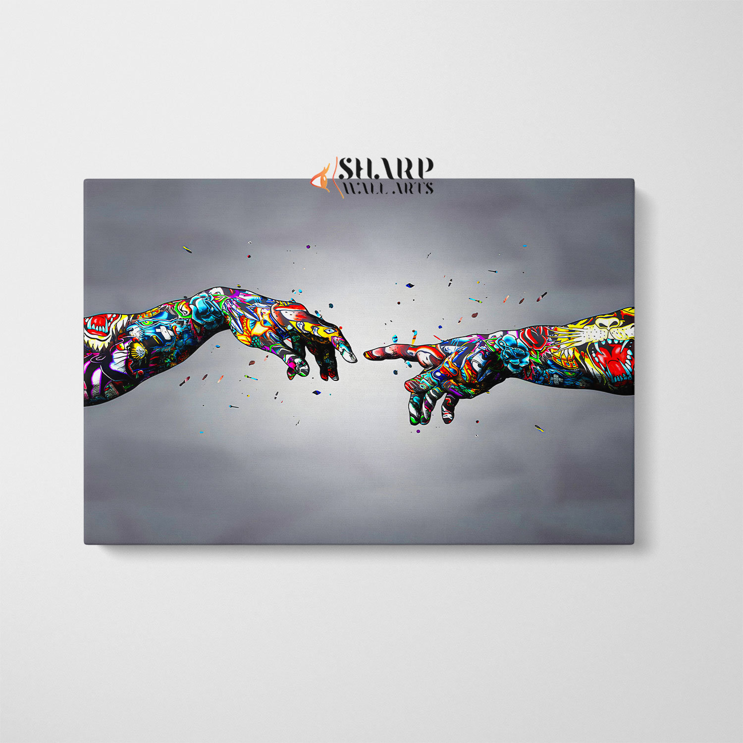 GRAFFITI WALL ART Banksy Holding Hands Unity Artwork Street Art
