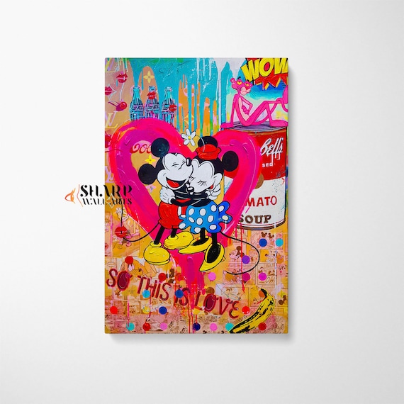 POP ART Wall ART, Love Wall Art, Pink Love Art, Banksy Style