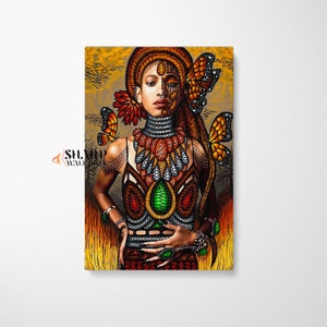 AFRICAN AMERICAN Wall ART Tribal Art Large African Art Print, Black Abstract Art, Black Art Paintings, Black Culture Art, African Wall Decor