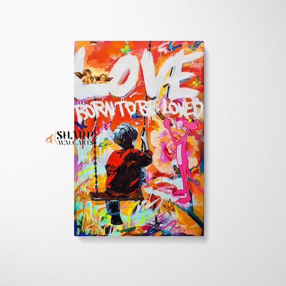 GRAFFITI WALL ART Love Quotes Wall Art Banksy Wall Art Pop Art Wall Art Street  Art Canvas Large Pop Art Long Distance Relationship Gift - Etsy