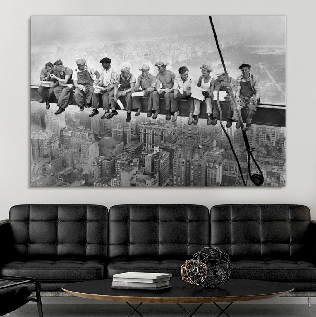 Tableau Toile "Déjeuner Au Sommet D'un Gratte-ciel" Années 30 New York - Prêt à Accrocher