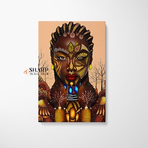AFRICAN AMERICAN ART Tribal Art, Large African Art Print, Black Abstract Art, Black Art Paintings, Black Culture Art, African Wall Decor