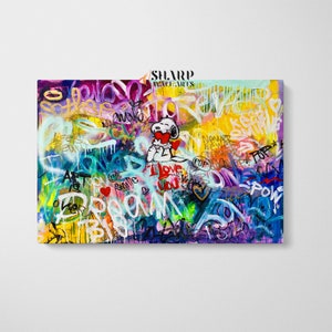 GRAFFITI WALL ART Love Quotes Wall Art Street Art Canvas Love Wall Art Large Pop Art Print Graffiti Art Canvas Graffiti Art Print I Love You