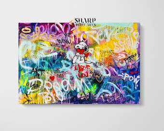 GRAFFITI WALL ART Love Quotes Wall Art Street Art Canvas Love Wall Art Large Pop Art Print Graffiti Art Canvas Graffiti Art Print I Love You