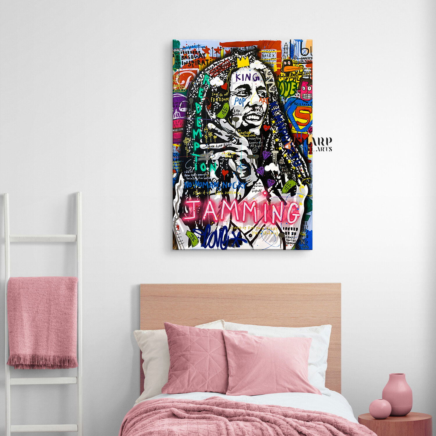 Paul Sinus Art Tableau de qualité avec Toile tendue sur Toile Rouge avec cadre 40x60cm[3267