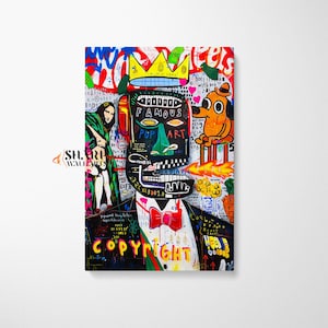 POP ART CANVAS Banksy Style Artwork Pop Culture Wall Art Graffiti Wall Art Street Art Canvas Large Pop Art Wall Art Graffiti Art Canvas