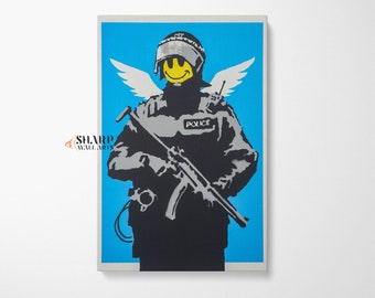 限定マット額装品/バンクシー/Cops Banksy（バンクシー） “Napalm” を額縁「WALNUT Black」で額装し
