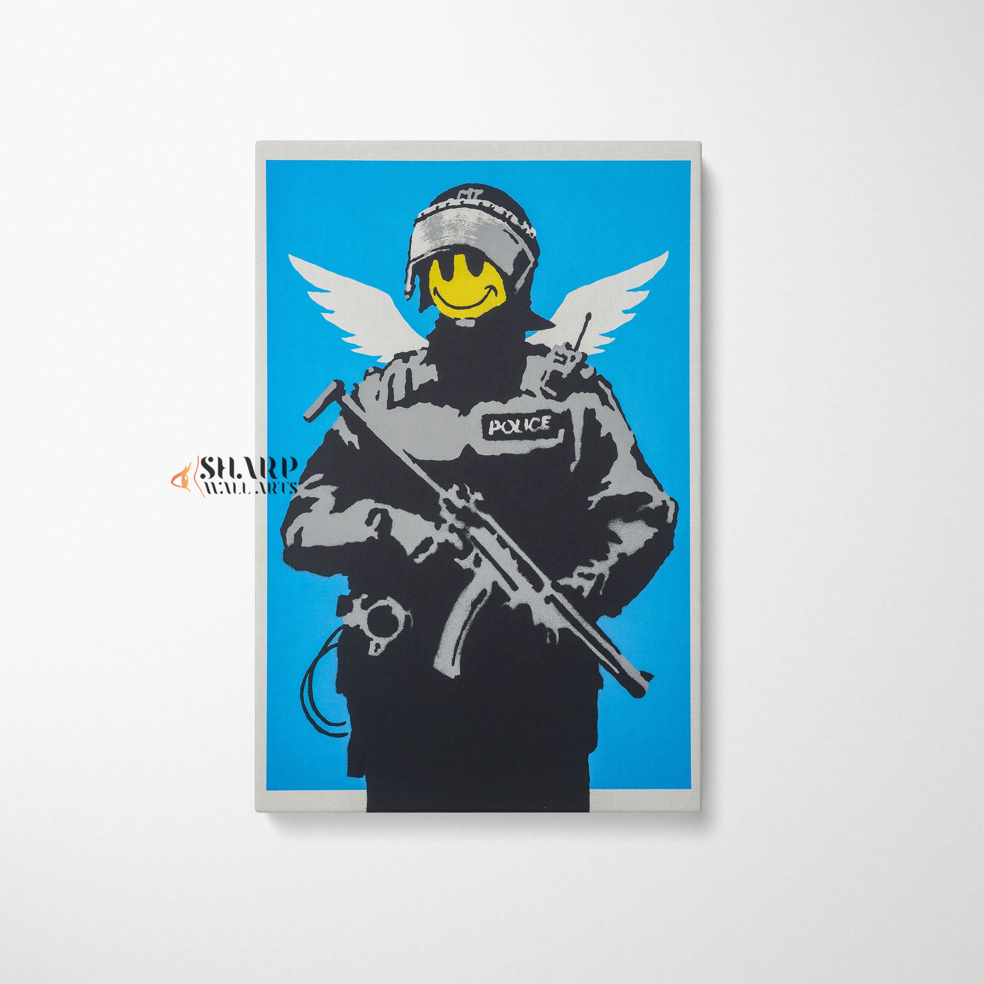 Banksy Flying Copper, Banksy Smiley Cop, Banksy Happy Copper Banksy Flying Copper, Banksy Smiley Cop, Banksy Happy Copper