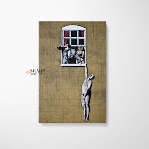 BANKSY WALL ART Banksy Canvas Banksy Amante bien colgado Banksy Graffiti Wall Art Street Art Canvas Gran Pop Art Canvas Pop Art Wall Art