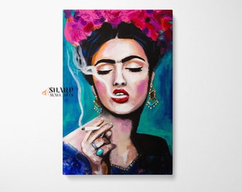 FRIDA KAHLO PRINT Frida Kahlo Portrait, Frida Painting, Mexican Art Print, Feminist Art Print, Mexican Folk Art, Frida Khalo Art, Frida Art