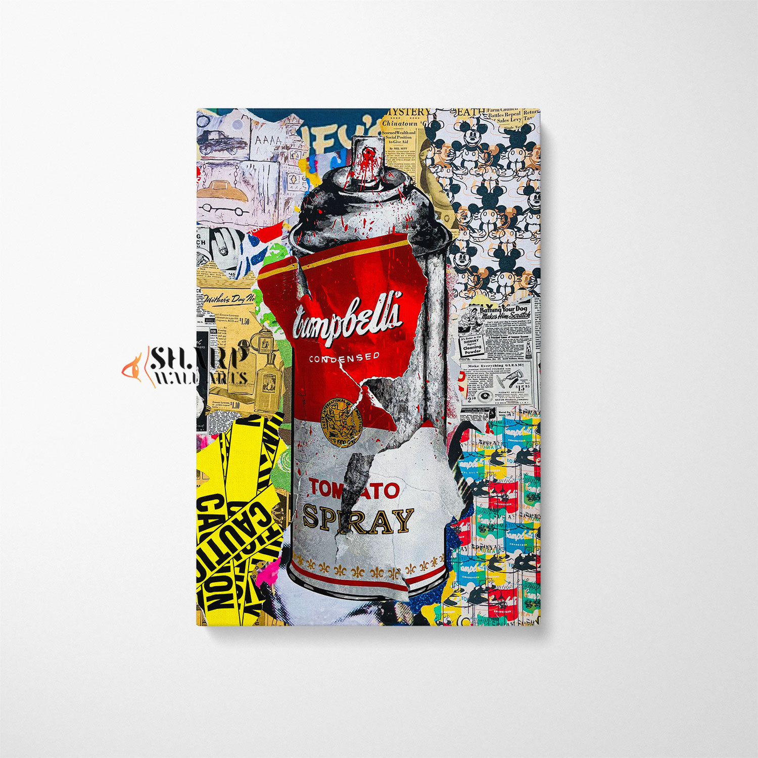 BANKSY WALL ART Andy Warhol Campbell Soup Banksy Art Large