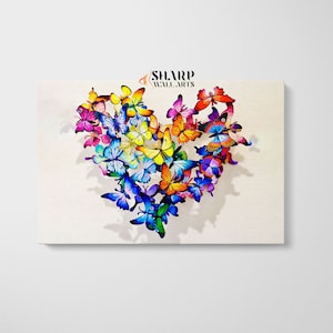 BANKSY WALL ART Banksy Canvas Banksy Love Hearts Of Butterflies Pop Art Wall Art Love Wall Art Graffiti Street Art Canvas Pop Art Canvas