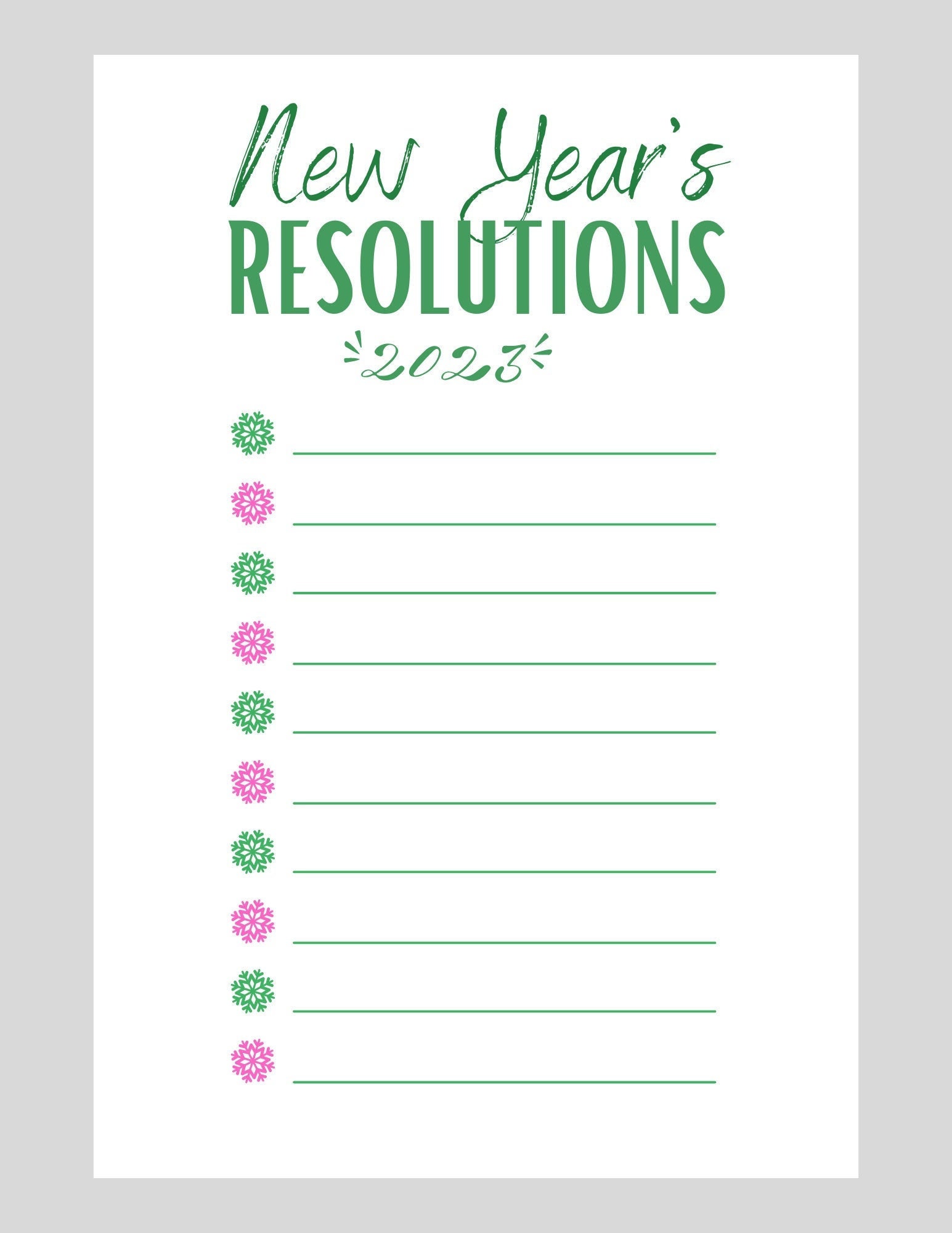 New Year's Resolutions 2023- DIGITAL Download- Printable- Green and Pink - Etsy new-year-s-resolutions-2023-digital-download-printable-green-and-pink-etsy