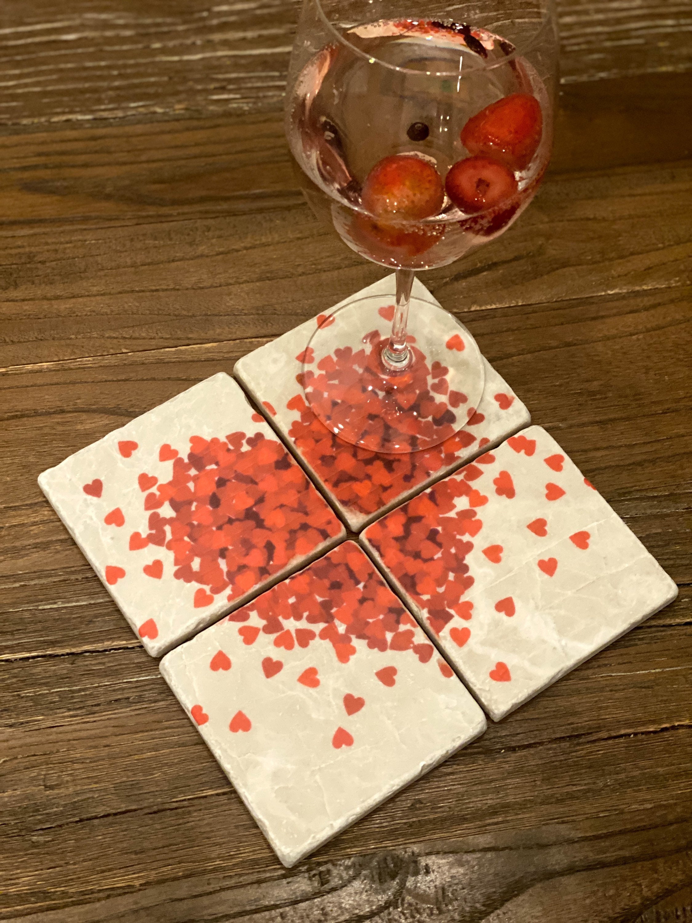 Love Untersetzer 4erSet aus Fliesen mit KorkRücken