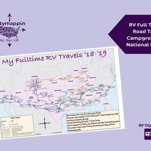 RVing Reisekarte | Sommer-Urlaub-Karte | Road Trip Karte | Campingplätze Karte | Nationalparks besucht Karte