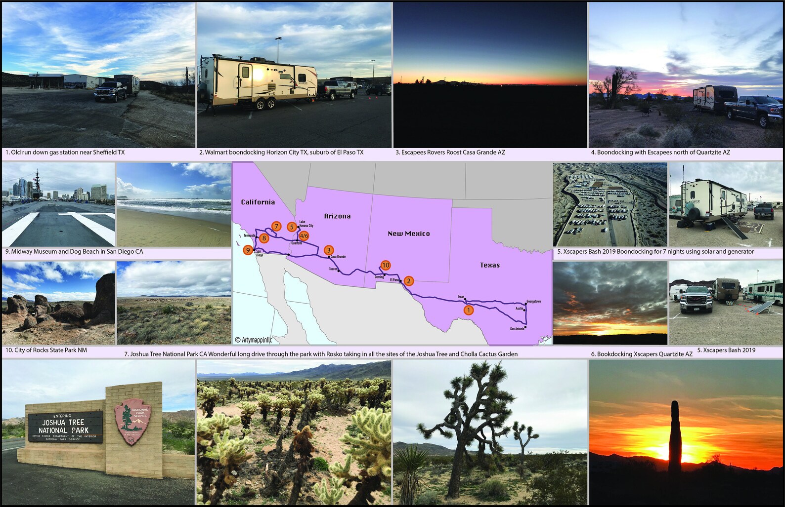 RV Travel Map Road Trip Map Summer Vacation Map Etsy