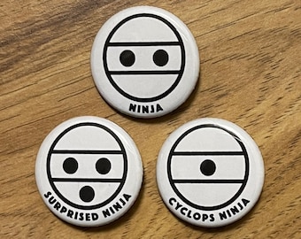 Ninja Accordion Button/Badges (Choose One or All Six Register-Switches)