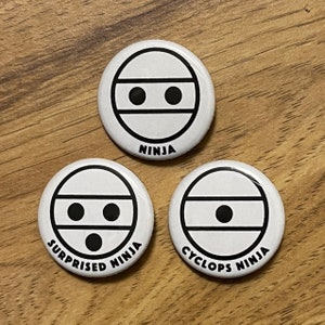 Ninja Accordion Button/Badges (Choose One or All Six Register-Switches)