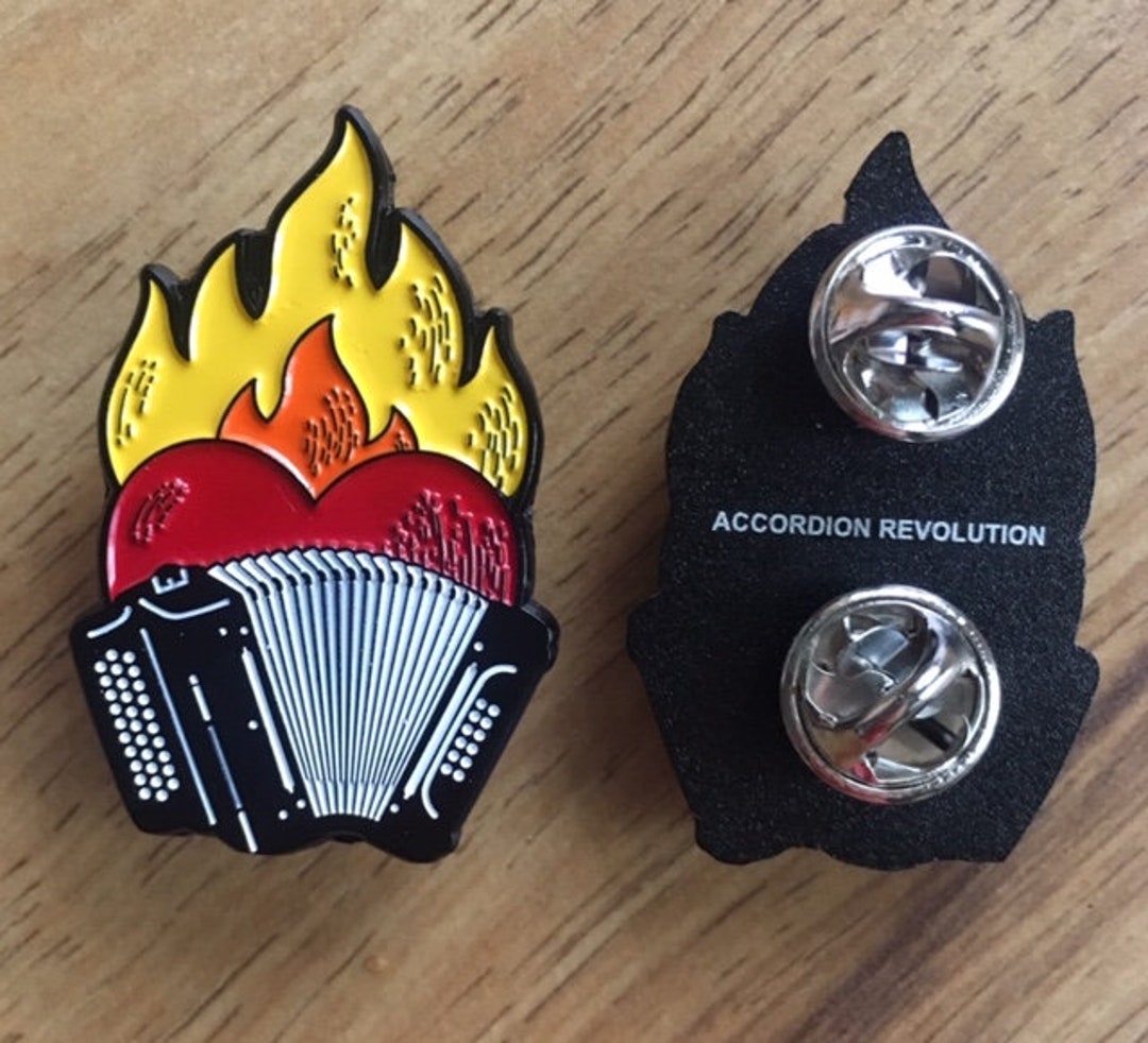 Flamingheart Enamel Pins accordion Revolution Etsy