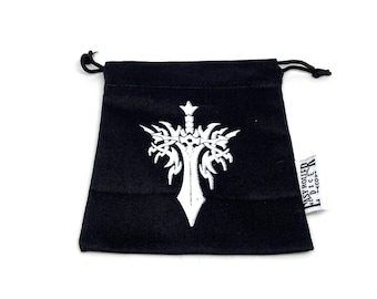 Small Cotton Twill Dice Bag - Sword Design