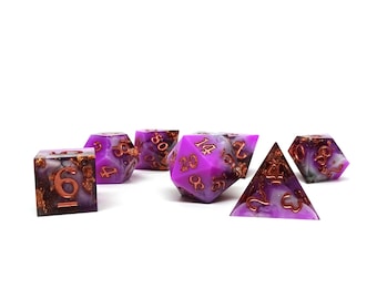 Sharp Edge Dice Collection - Pink Starlight 7 Piece Polyhedral Dice Set