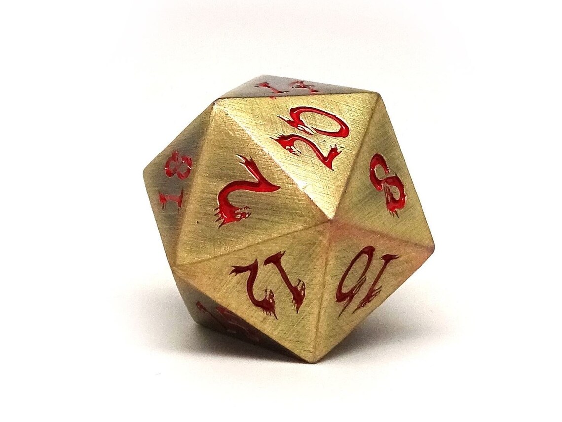 Metal Dice of Ancient Dragons Ancient Bronze with Red Dragon Etsy