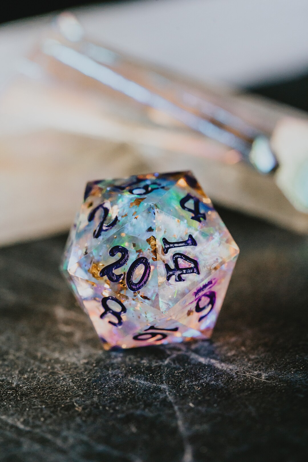 Single D20 Dice Celestial Shard Sharp Edge Dice Etsy