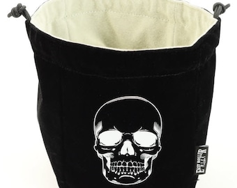 Reversible Skull Dice Bag - Black and White